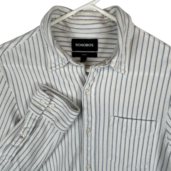 Bonobos Other - Bonobos Mens Slim Fit Striped Button Down Shirt White Blue BKT10958S Size S